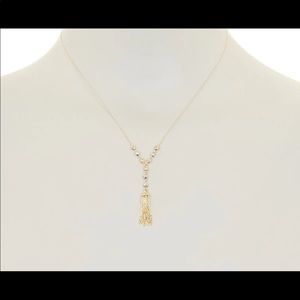 🆕14k tritone Gold tassel necklace